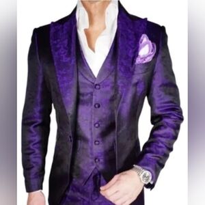 Sebastian Cruz Couture Purple Brillo Jacket Size 34R